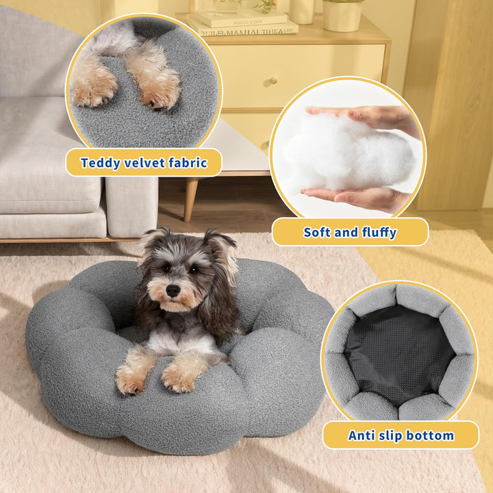Fluffy Round Plush Pet Calming Bed For Indoor Comfort