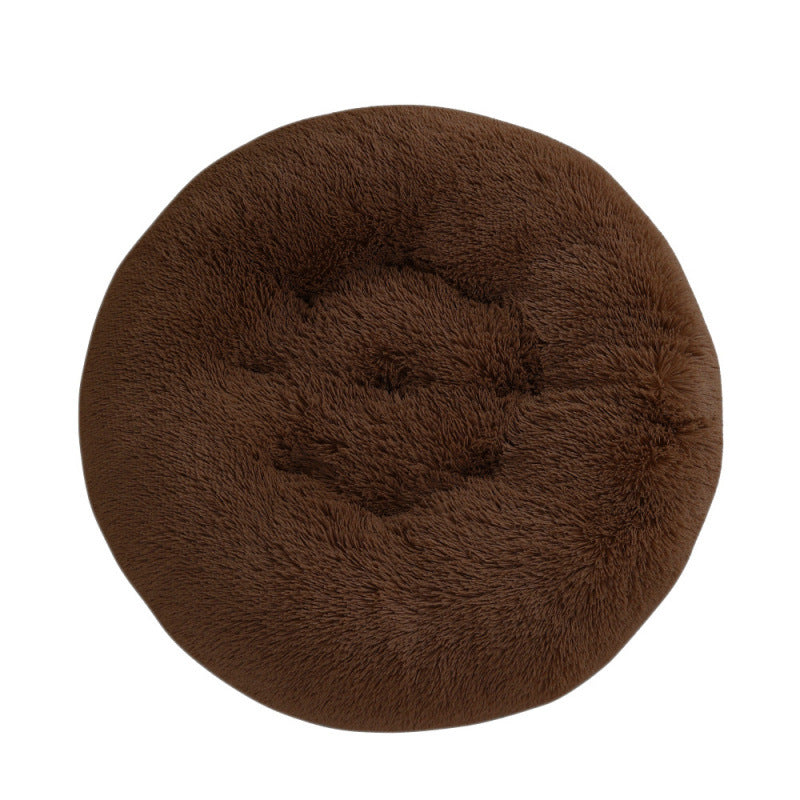 Plush Round Pet Bed Warm Sleeping Mat House