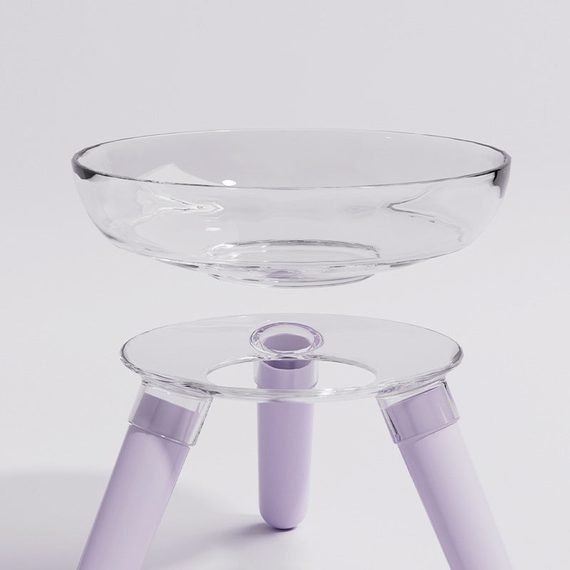 Transparent Glass Pet Feeding And Water Bowl Anti-Knock Stand
