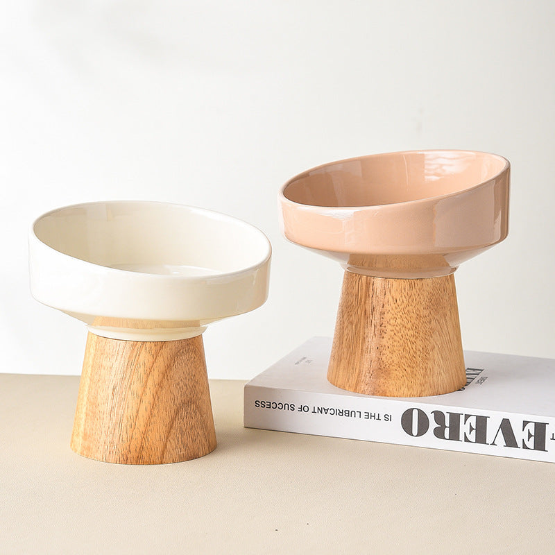 Elevated Ceramic Pet Food And Water Bowl Set