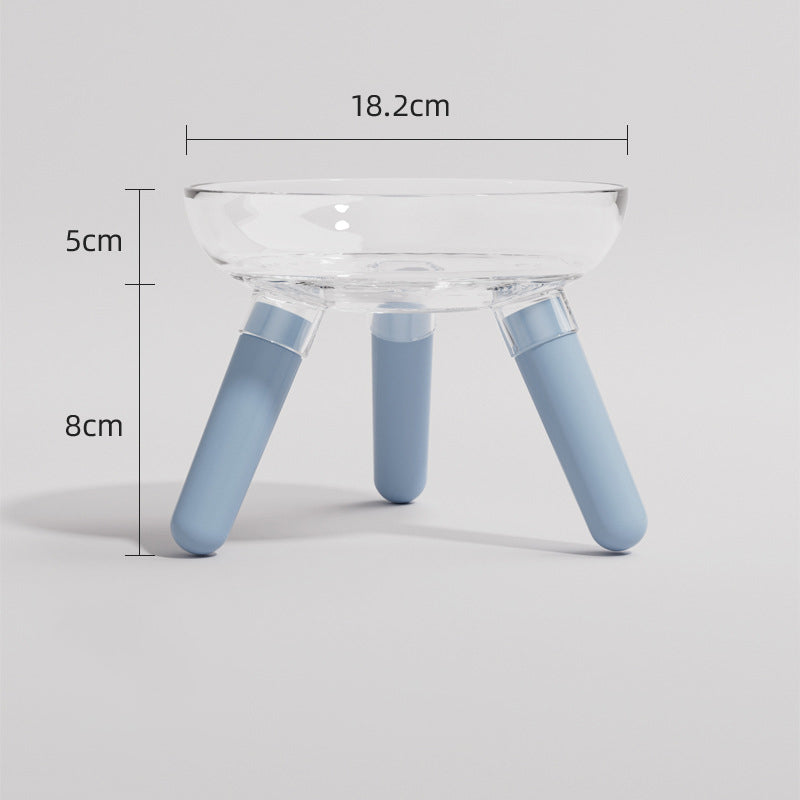 Transparent Glass Pet Feeding And Water Bowl Anti-Knock Stand