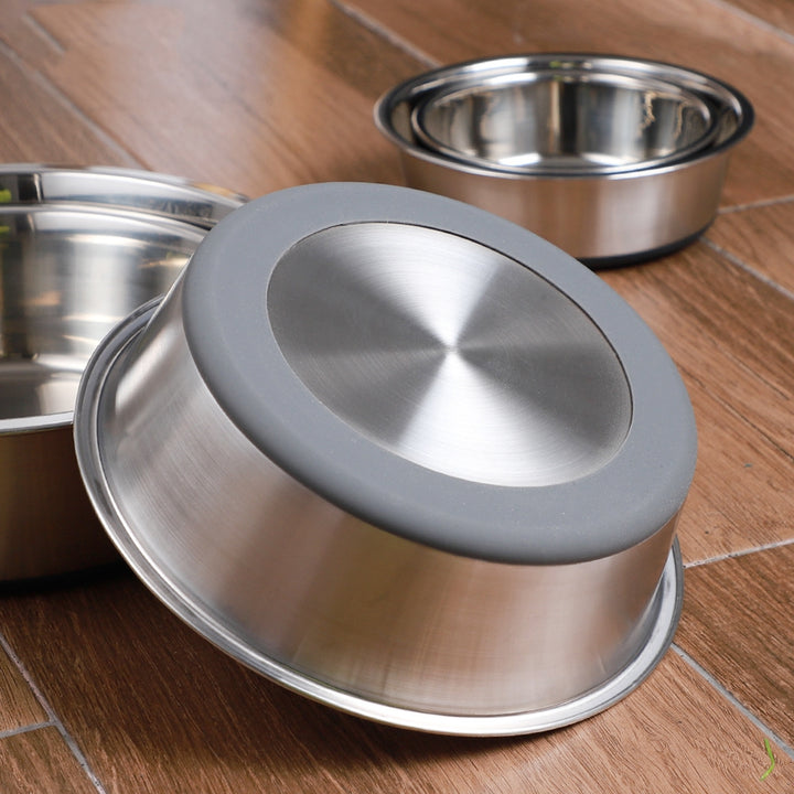 Stainless Steel Silicone Pet Feeding And Water Bowl