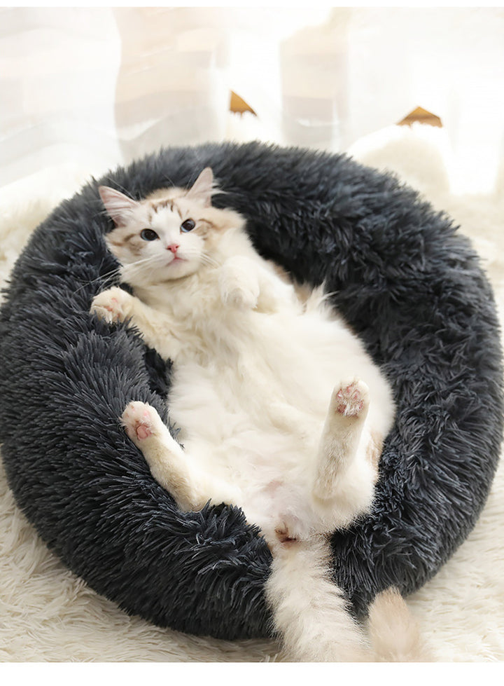 Soft Thick Plush Round Pet Bed For Comfort