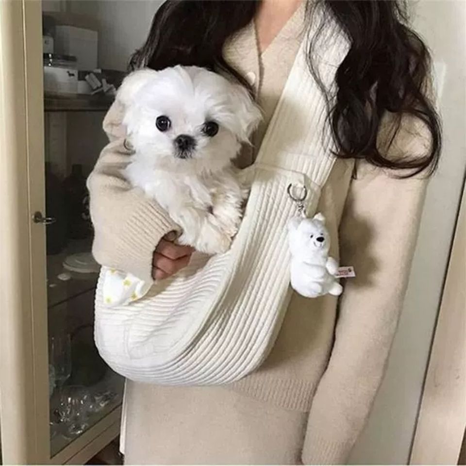 Handmade Pet Carrier Breathable Canvas Shoulder Travel Tote Bag