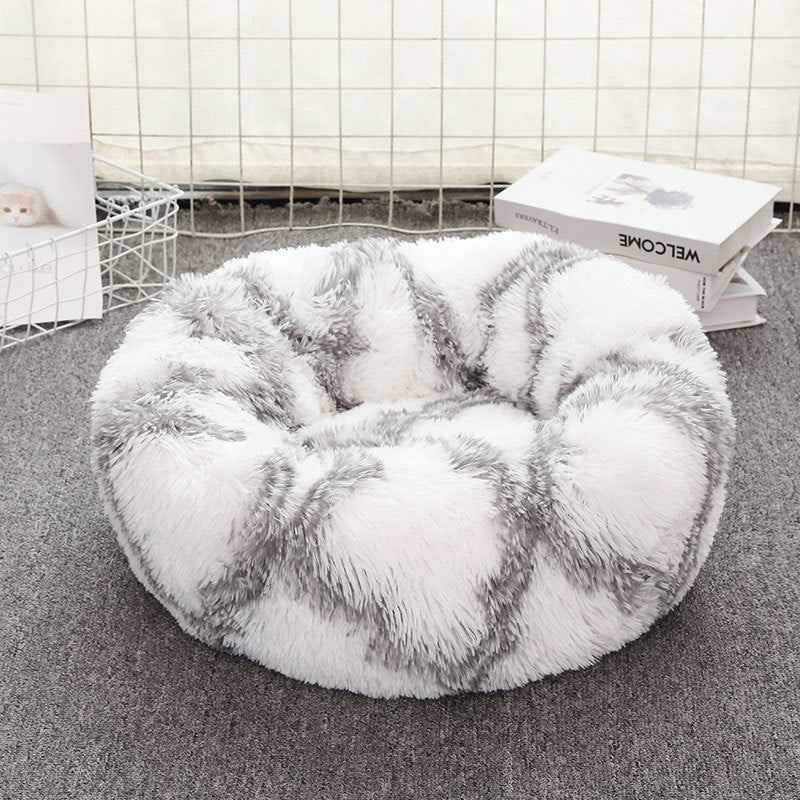 Soft Thick Plush Round Pet Bed For Comfort