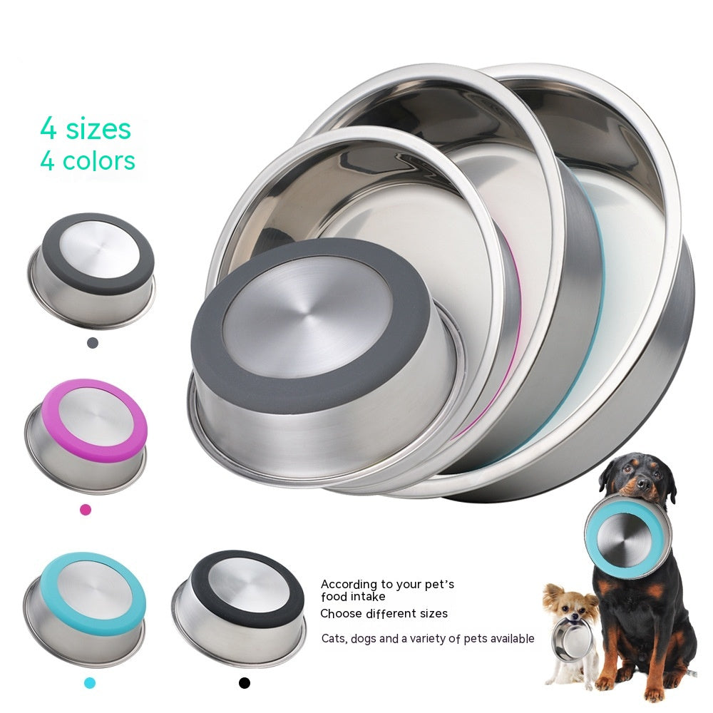 Stainless Steel Silicone Pet Feeding And Water Bowl