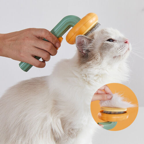 Pumpkin Style Self Cleaning Pet Slicker Grooming Brush
