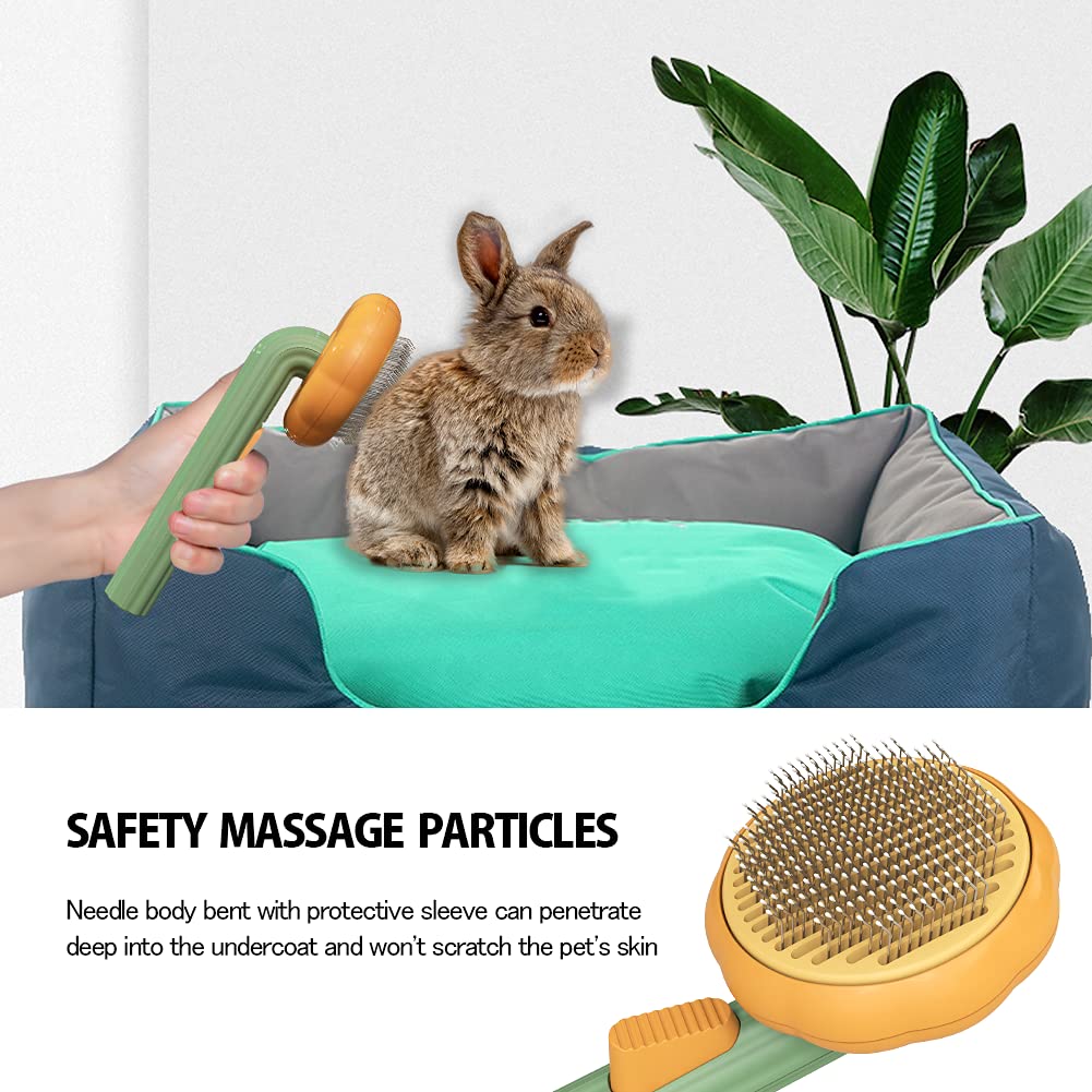 Pumpkin Style Self Cleaning Pet Slicker Grooming Brush