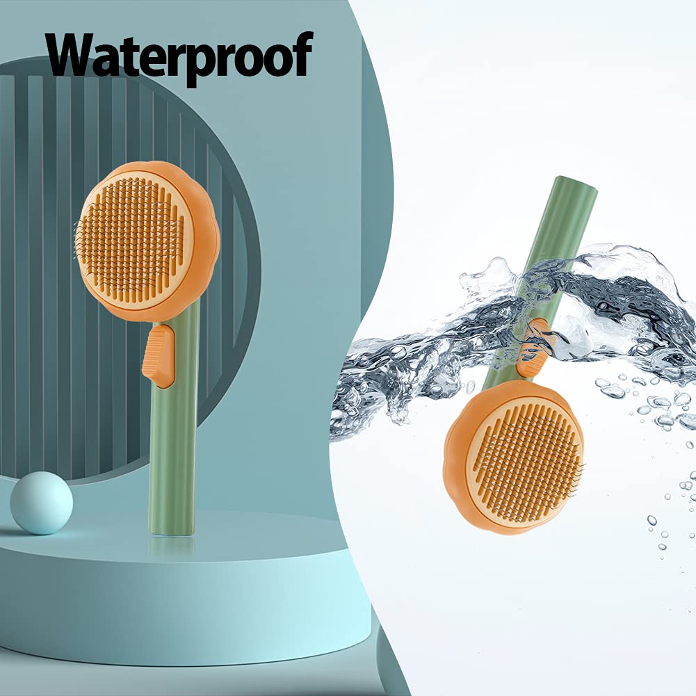 Pumpkin Style Self Cleaning Pet Slicker Grooming Brush