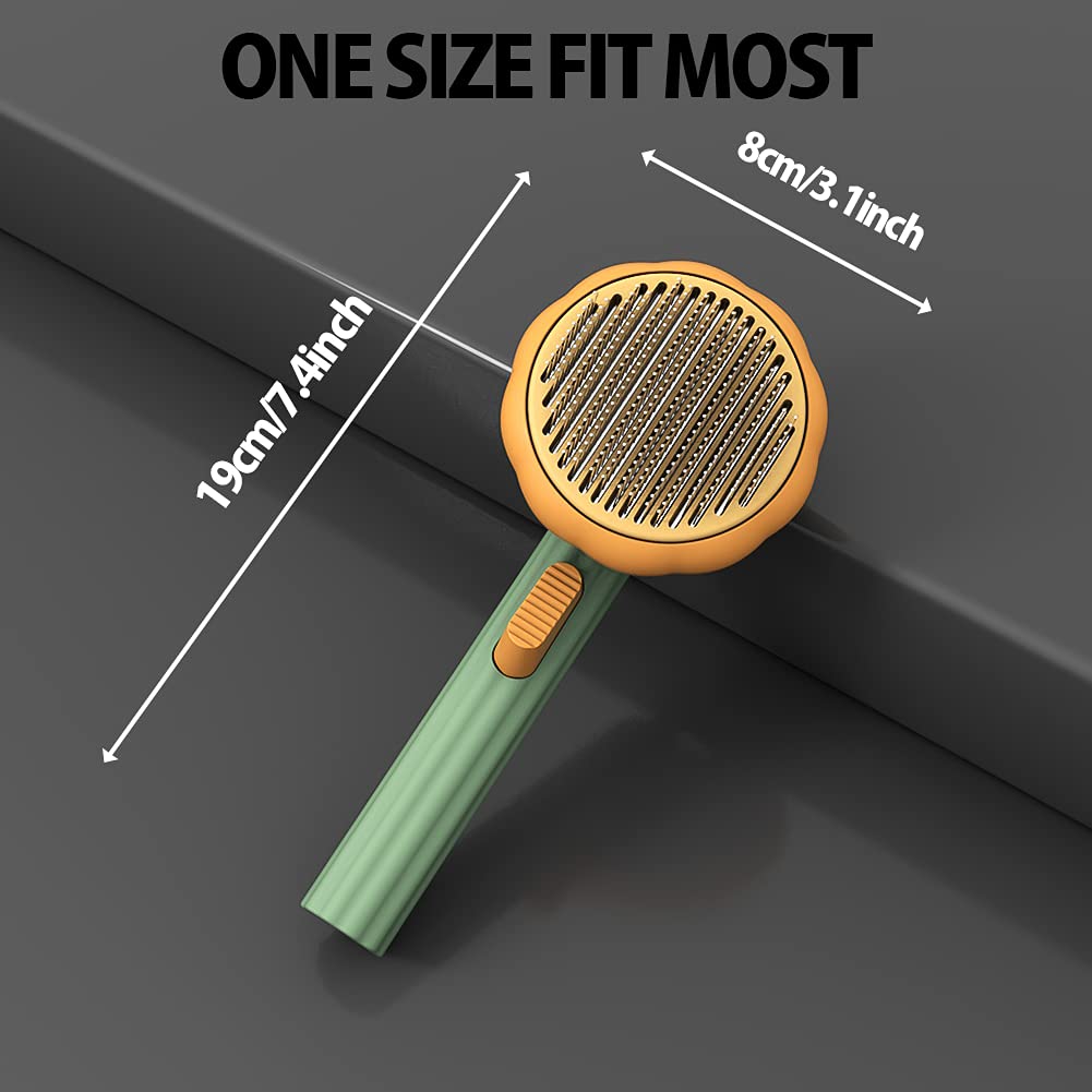 Pumpkin Style Self Cleaning Pet Slicker Grooming Brush