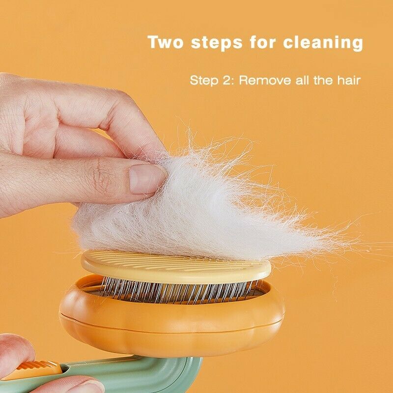 Pumpkin Style Self Cleaning Pet Slicker Grooming Brush