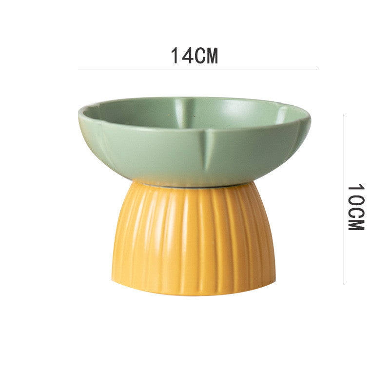 Macaron Color Ceramic Pet Feeding Bowl Set