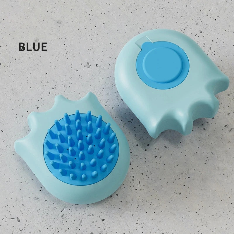 Pet Bath Massage Brush With Shampoo Dispenser Comb