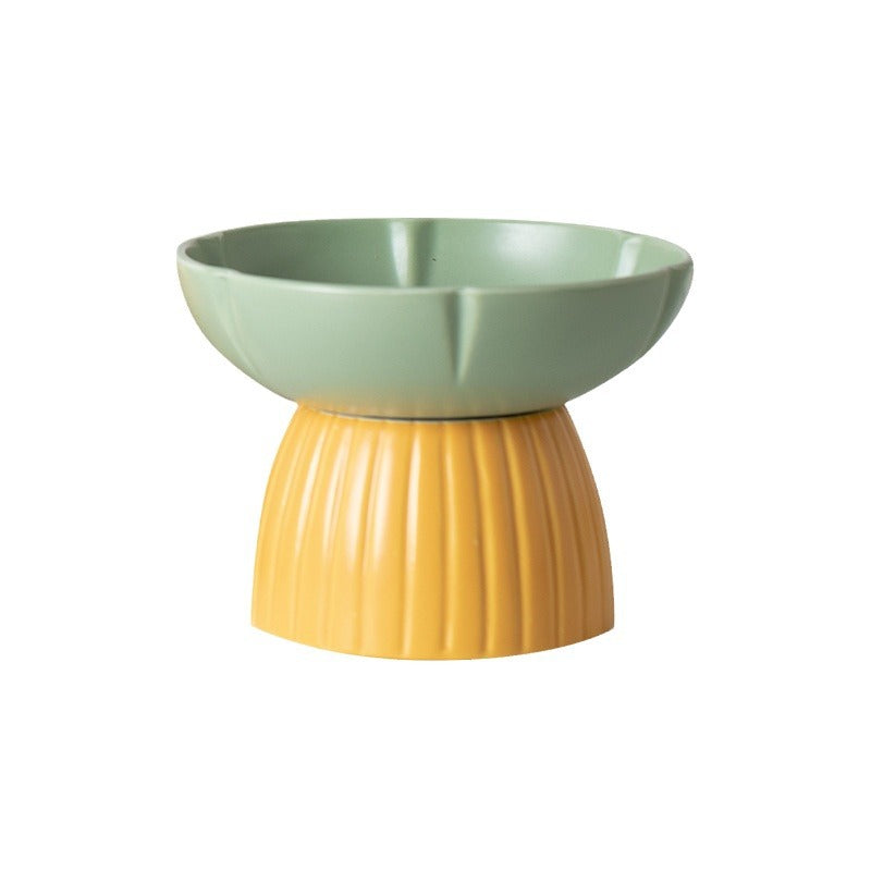 Macaron Color Ceramic Pet Feeding Bowl Set