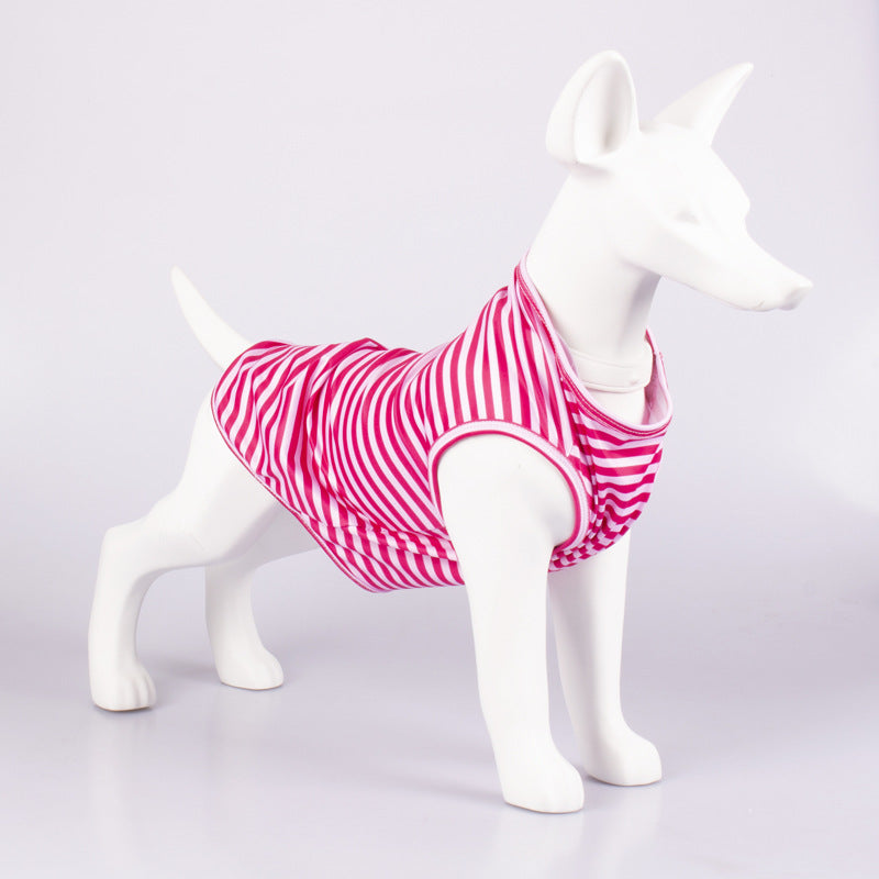 Striped Crew Neck Pet Tank Top Apparel