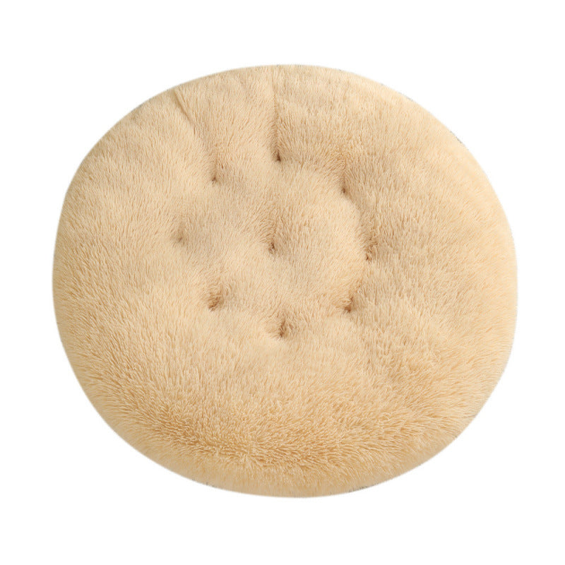 Plush Round Pet Bed Warm Sleeping Mat House