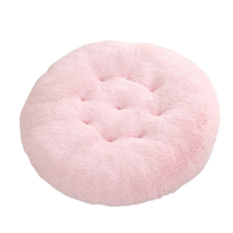 Plush Round Pet Bed Warm Sleeping Mat House