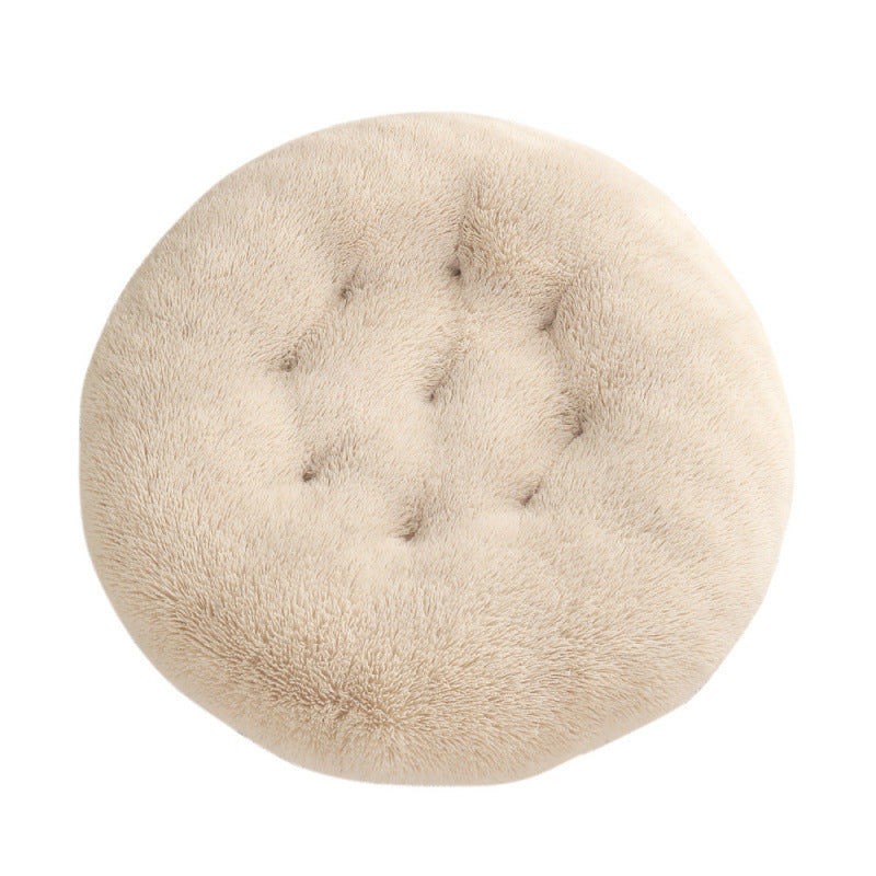 Plush Round Pet Bed Warm Sleeping Mat House