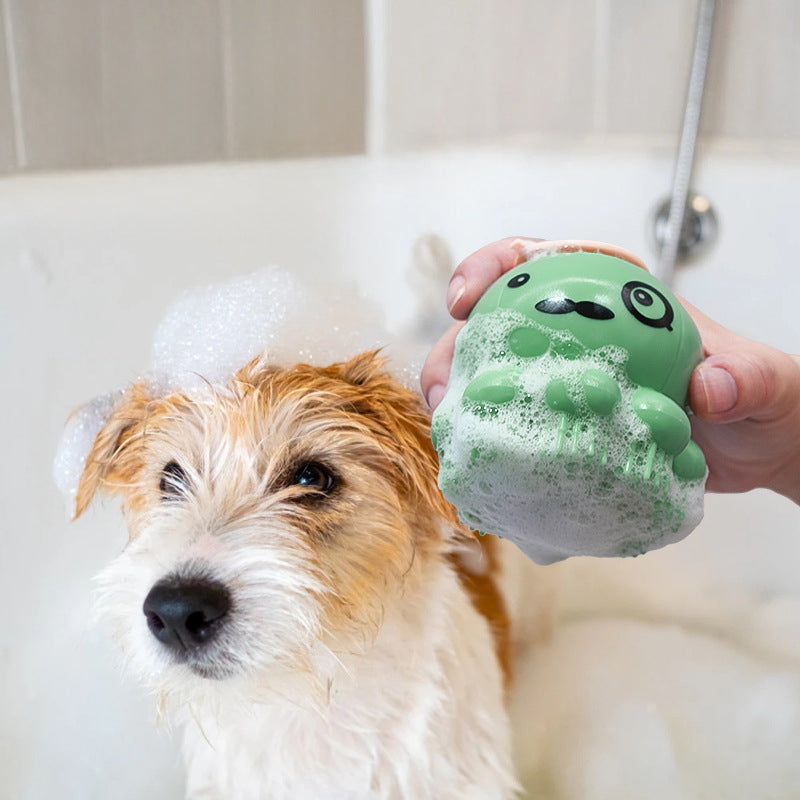 Pet Bath Brush Body Wash Dispenser Massage Comb Tool
