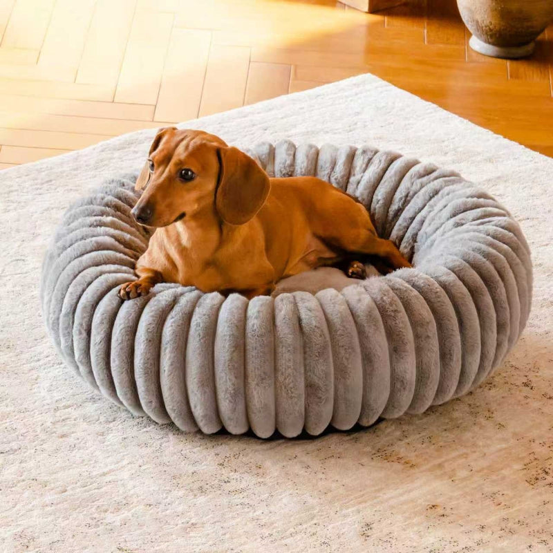 Plush Pet Bed Round Warm Mat For Winter Comfort