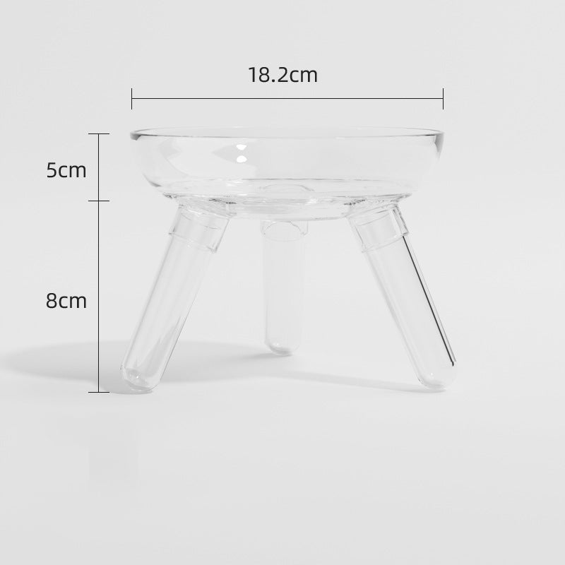 Transparent Glass Pet Feeding And Water Bowl Anti-Knock Stand