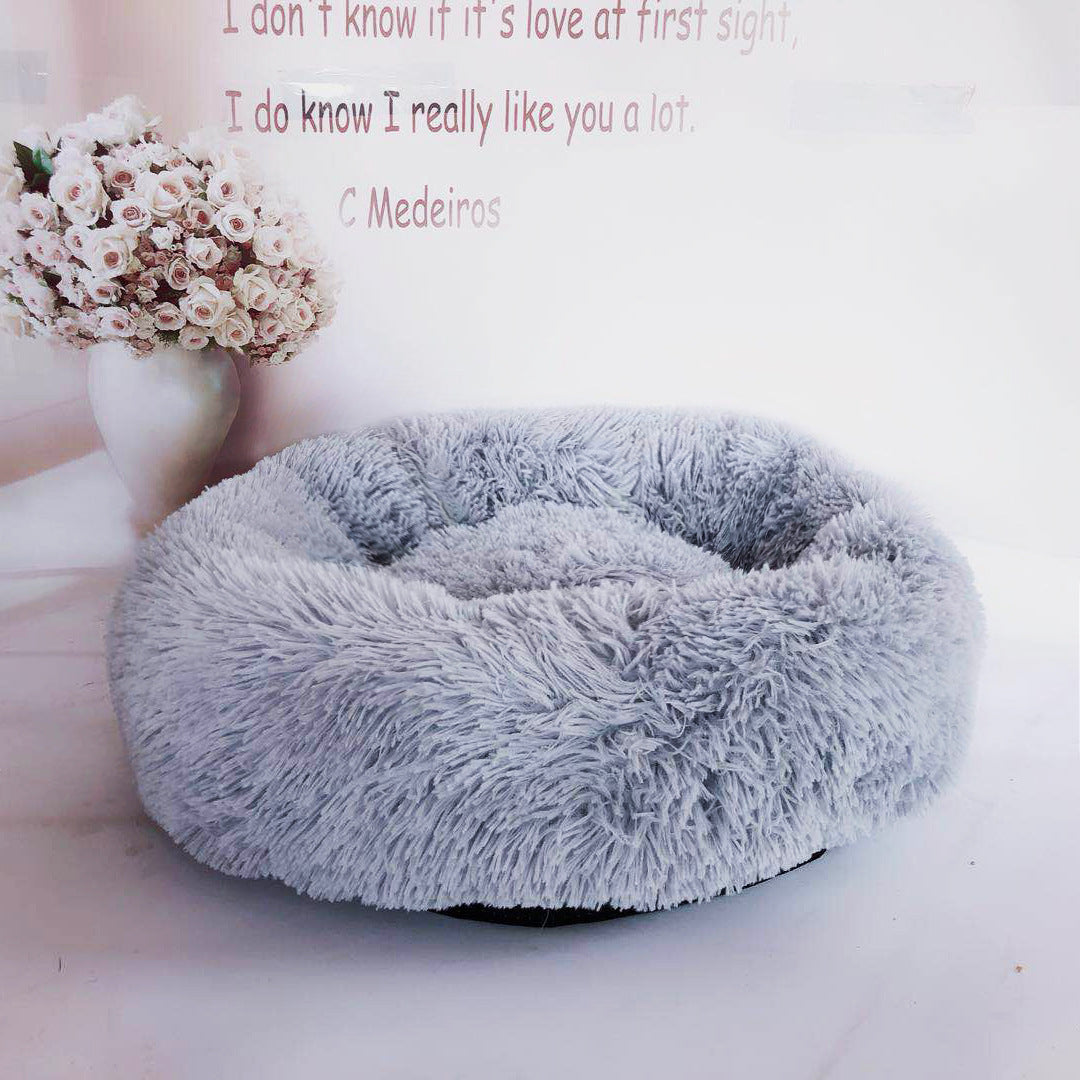 Soft Thick Plush Round Pet Bed For Comfort