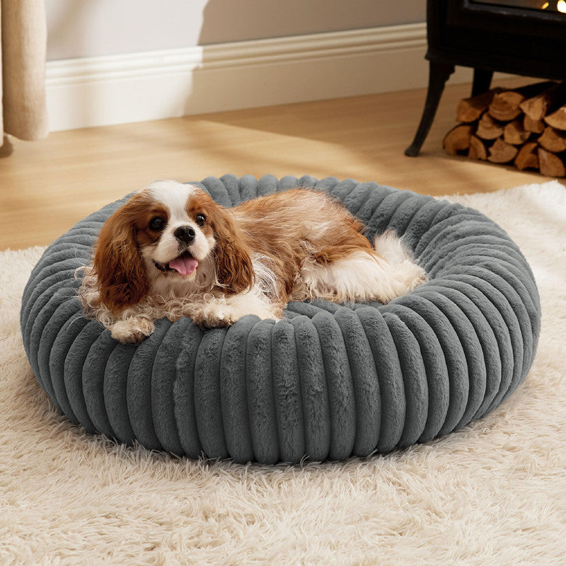 Plush Pet Bed Round Warm Mat For Winter Comfort