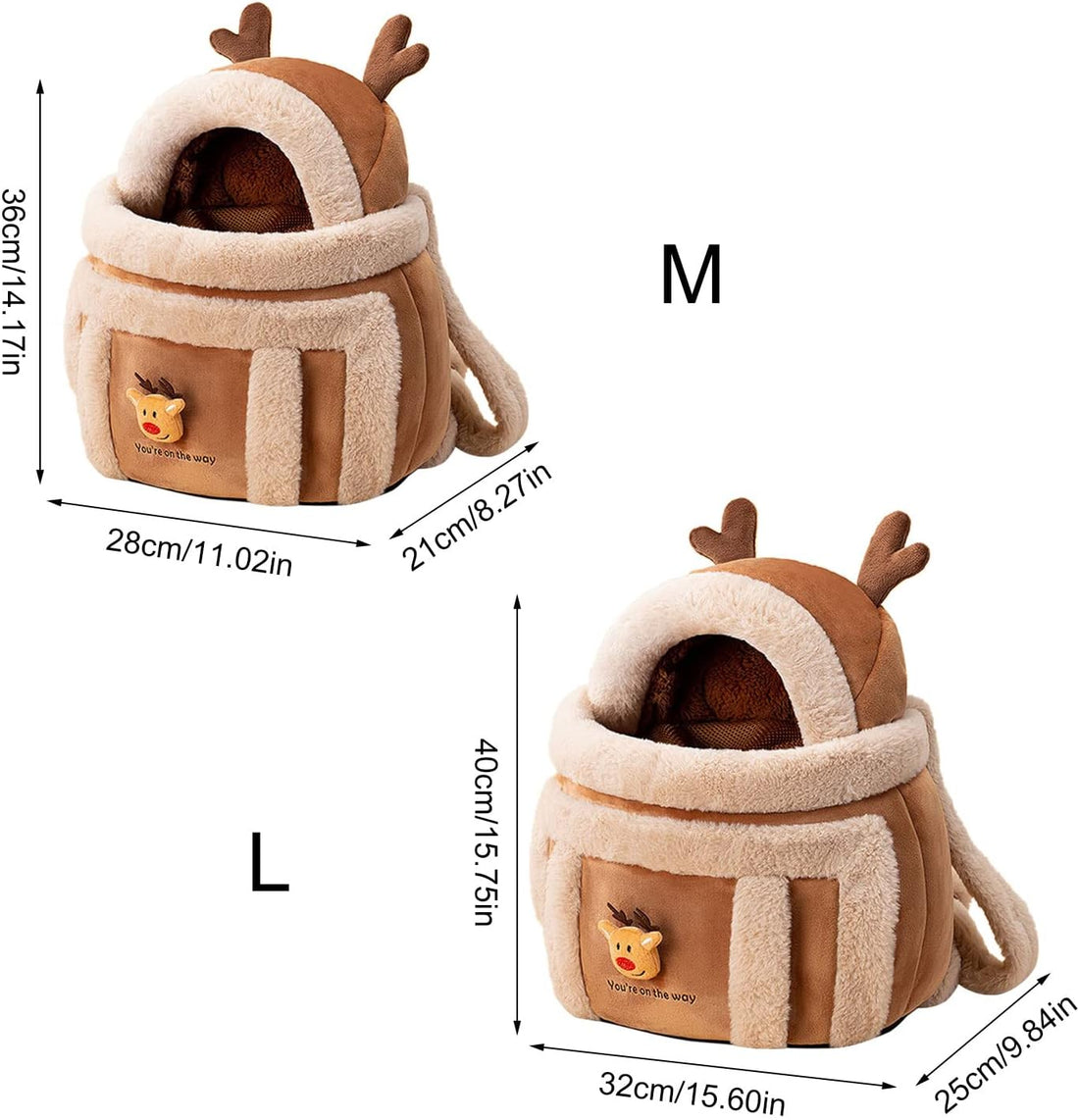 Plush Pet Backpack Carrier Bag For Winter Travel
