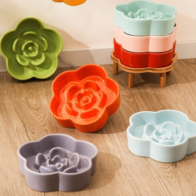 Ceramic Pet Slow Feeding Bowl For Healthy Eating