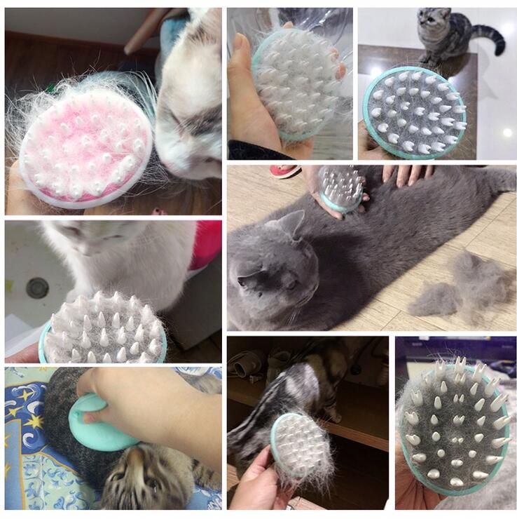 Comfortable Pet Bath Massage Grooming Brush Tool