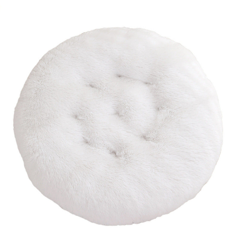 Plush Round Pet Bed Warm Sleeping Mat House