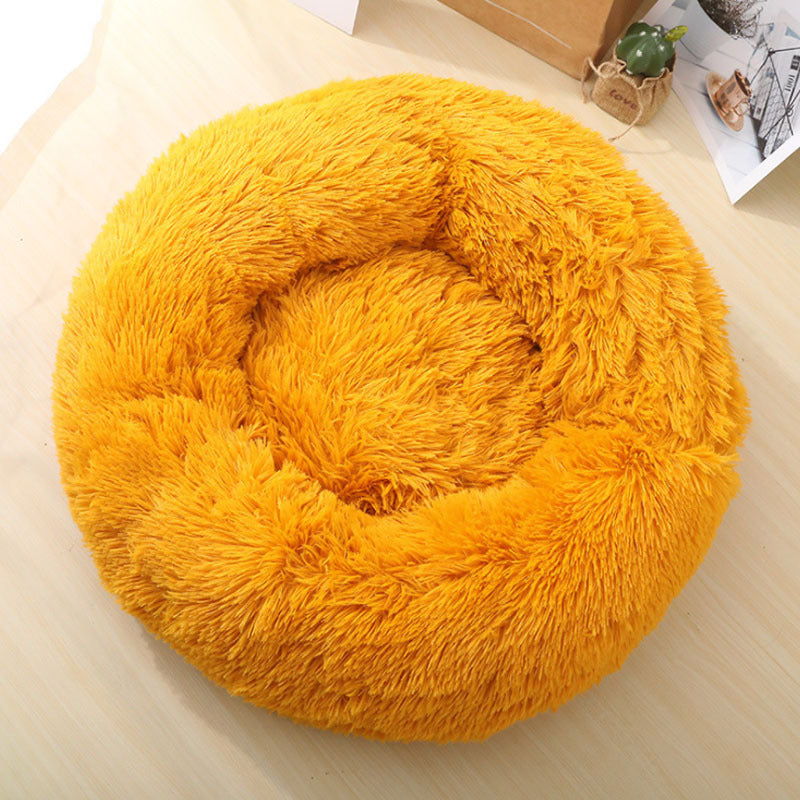 Soft Thick Plush Round Pet Bed For Comfort