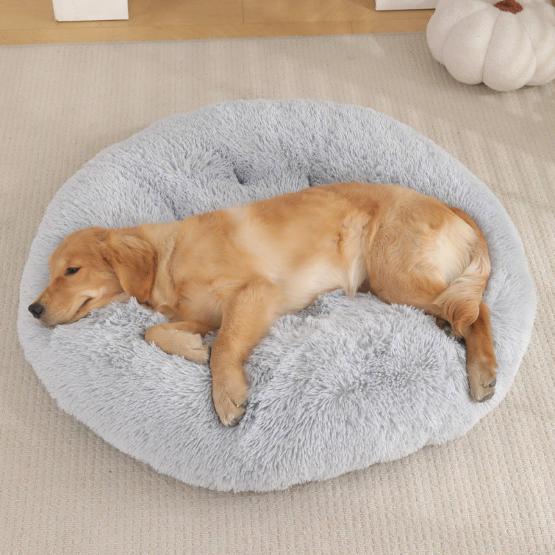 Plush Round Pet Bed Warm Sleeping Mat House