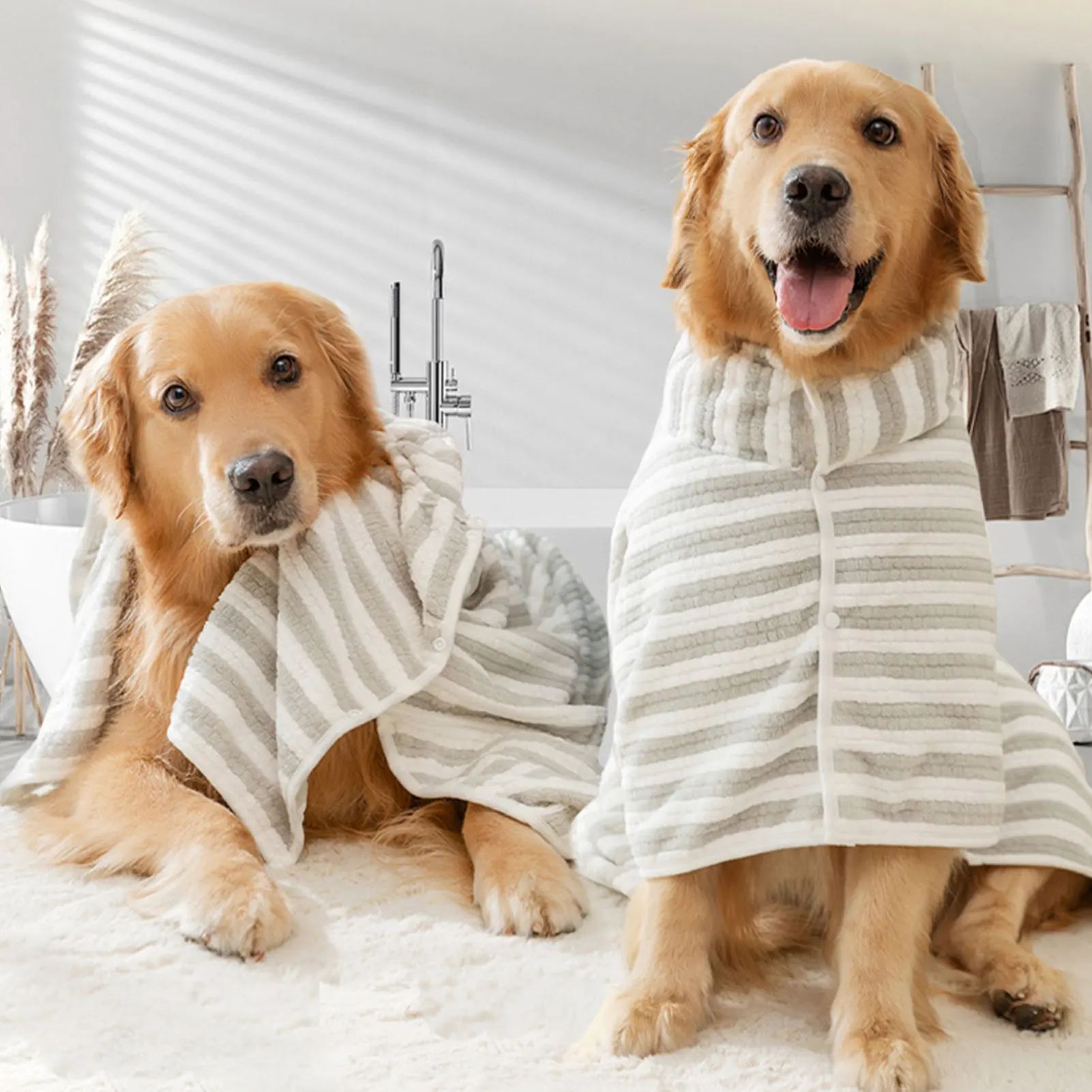 Ultra-Absorbent Pet Bath Towel Quick-Drying Thick Bathrobe Supplies