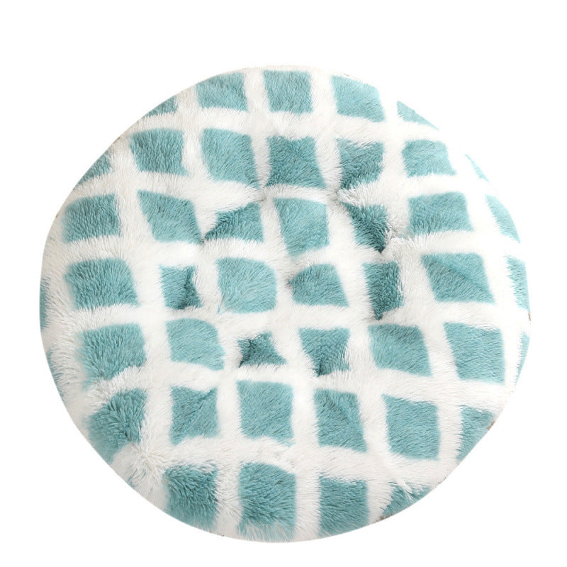 Plush Round Pet Bed Warm Sleeping Mat House