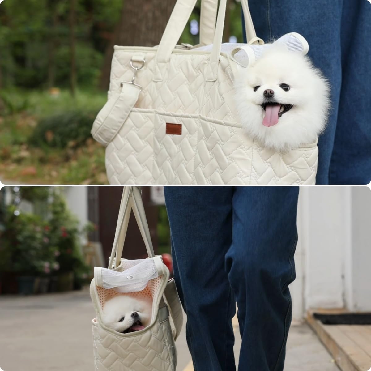 Breathable Mesh Pet Carrier Bag With Cushion And Pockets