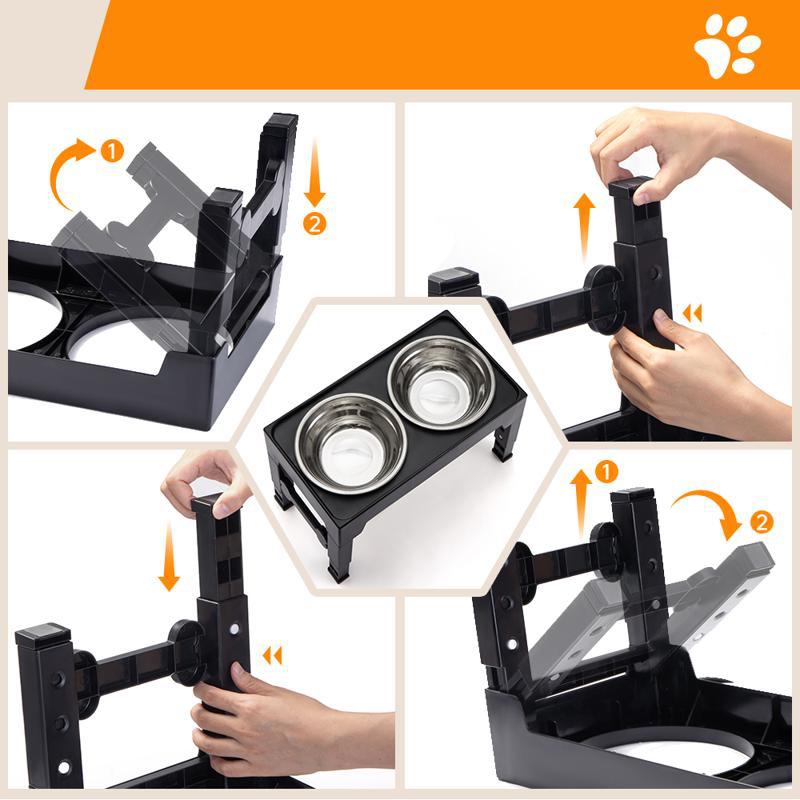 Elevated Pet Feeding Bowl Neck Support Anti-Tumble Stand