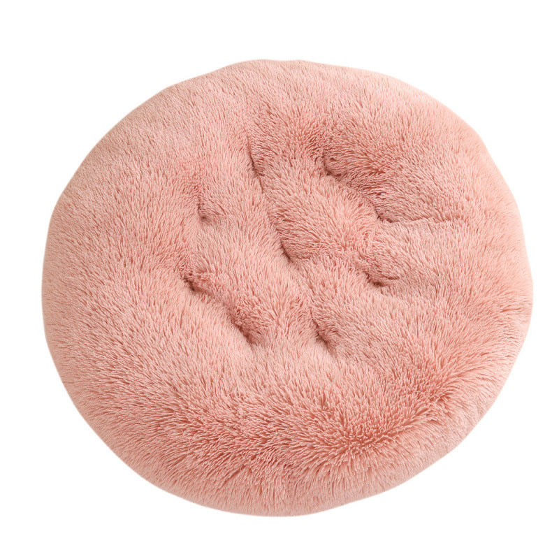 Plush Round Pet Bed Warm Sleeping Mat House
