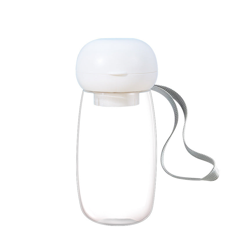 Portable Pet Water Bottle With Feeding Cup And Lanyard