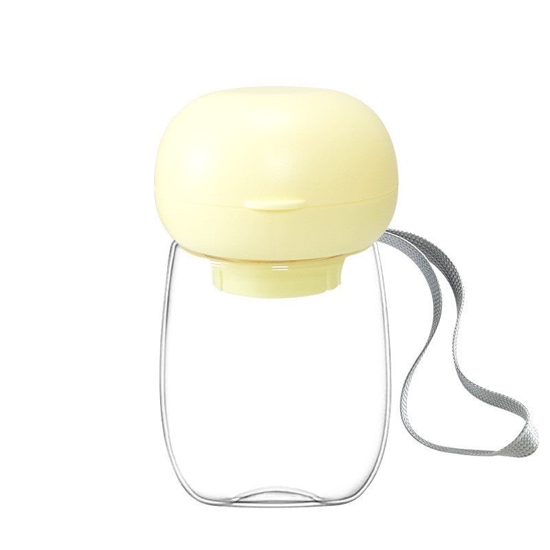 Portable Pet Water Bottle With Feeding Cup And Lanyard