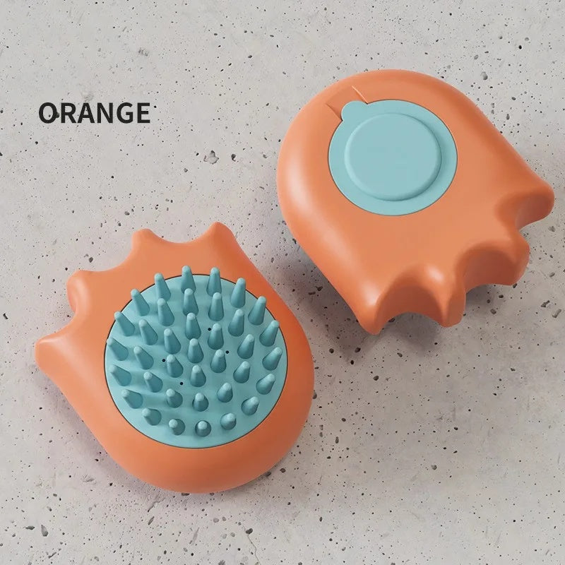 Pet Bath Massage Brush With Shampoo Dispenser Comb