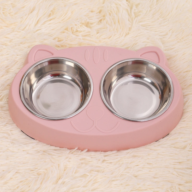 Pet Feeding And Drinking Bowl Rice Basin Set