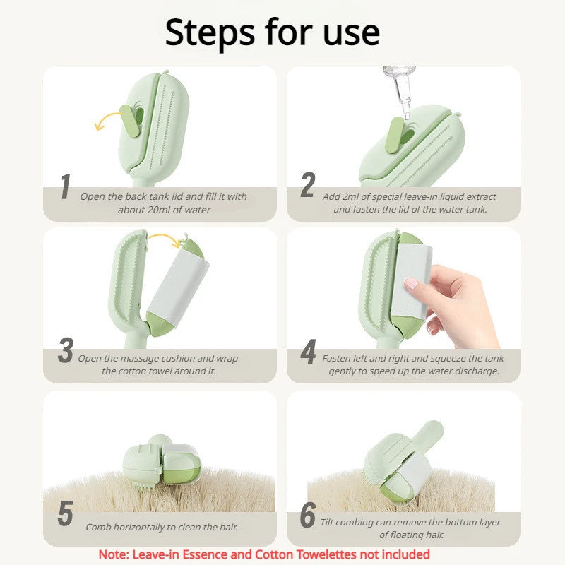 Water Tank Pet Grooming Comb Detangling Brush Tool