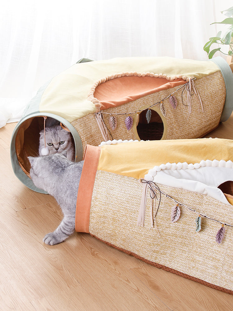 Net Red Rolling Tunnel Plush Drilling Pet Toy