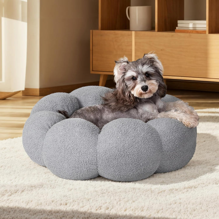 Fluffy Round Plush Pet Calming Bed For Indoor Comfort