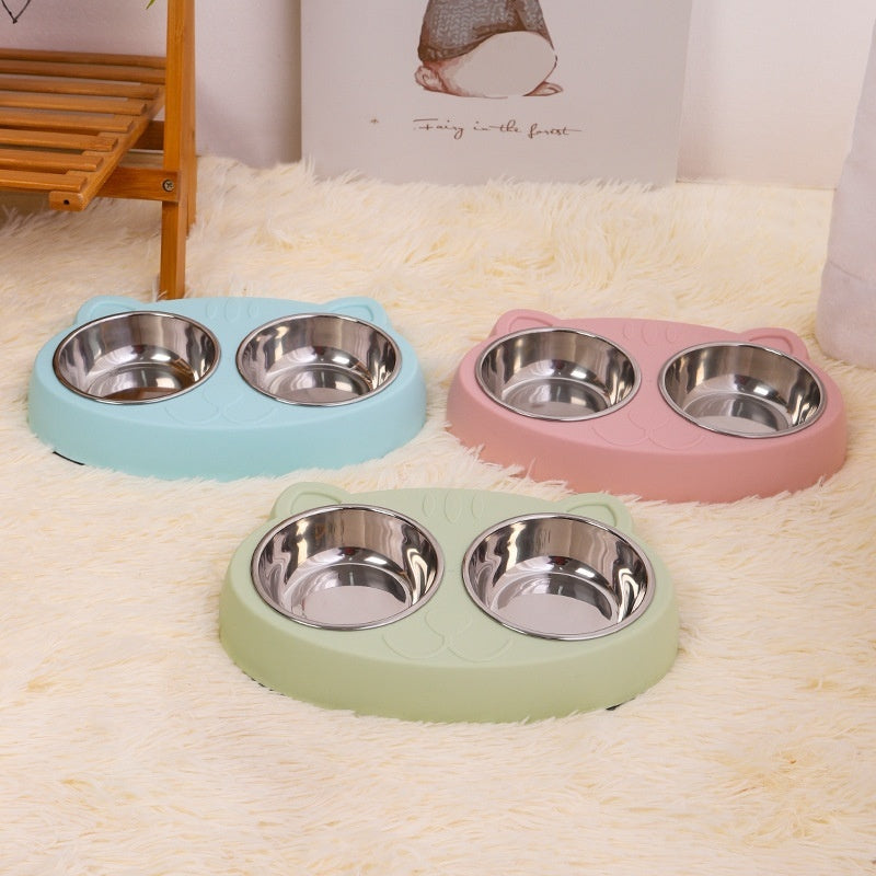 Pet Feeding And Drinking Bowl Rice Basin Set