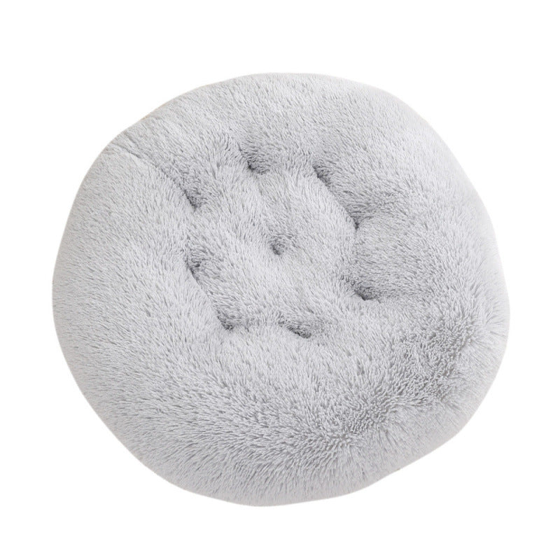 Plush Round Pet Bed Warm Sleeping Mat House