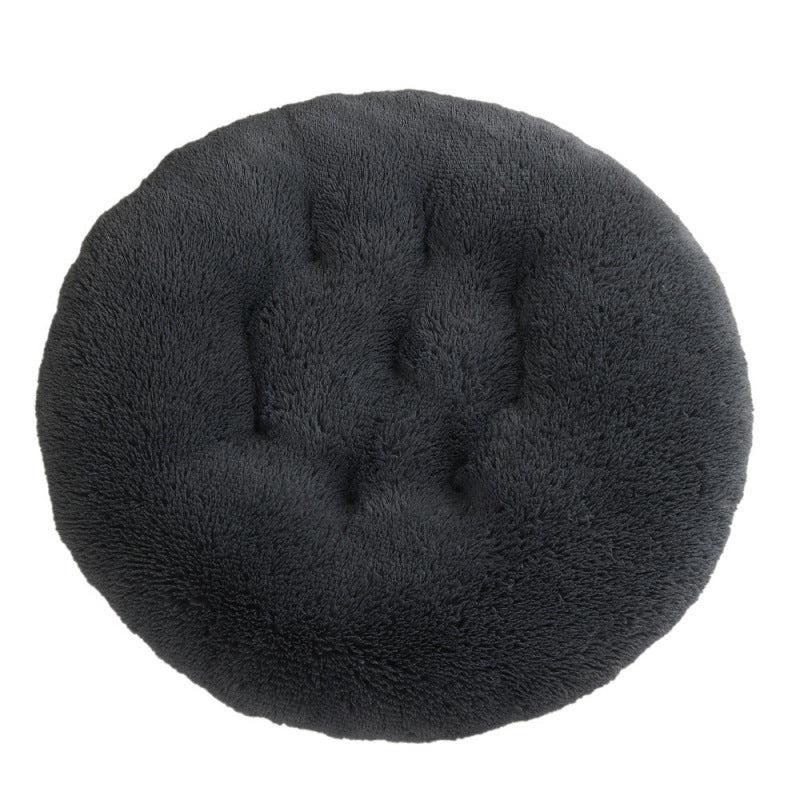 Plush Round Pet Bed Warm Sleeping Mat House