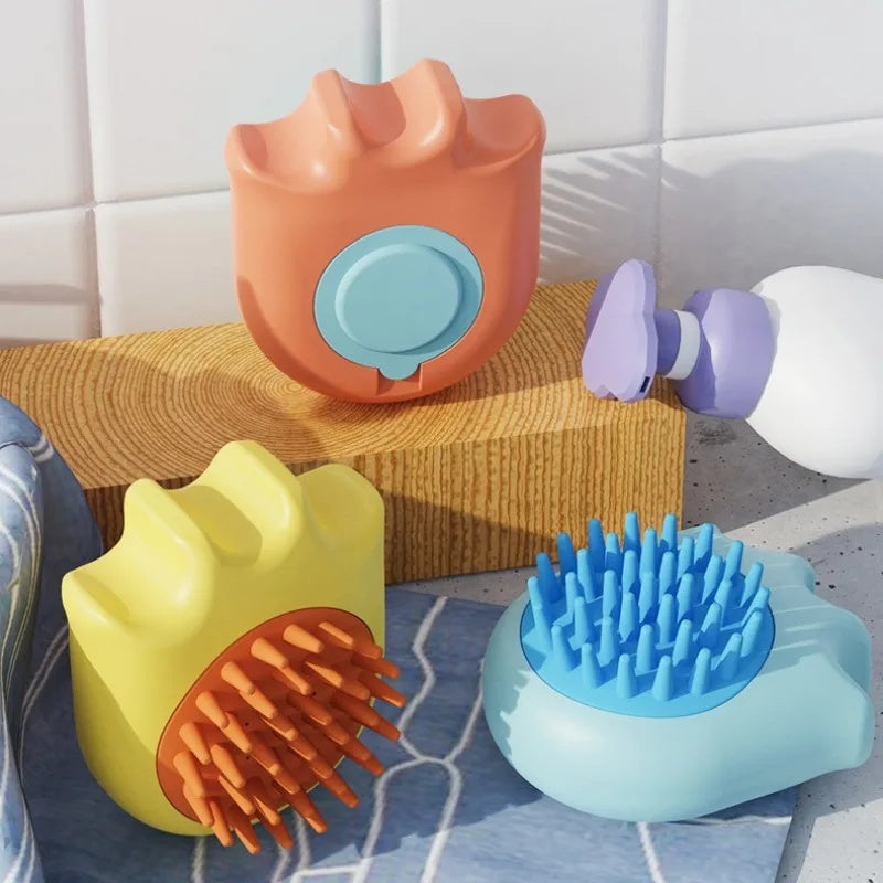 Pet Bath Massage Brush With Shampoo Dispenser Comb