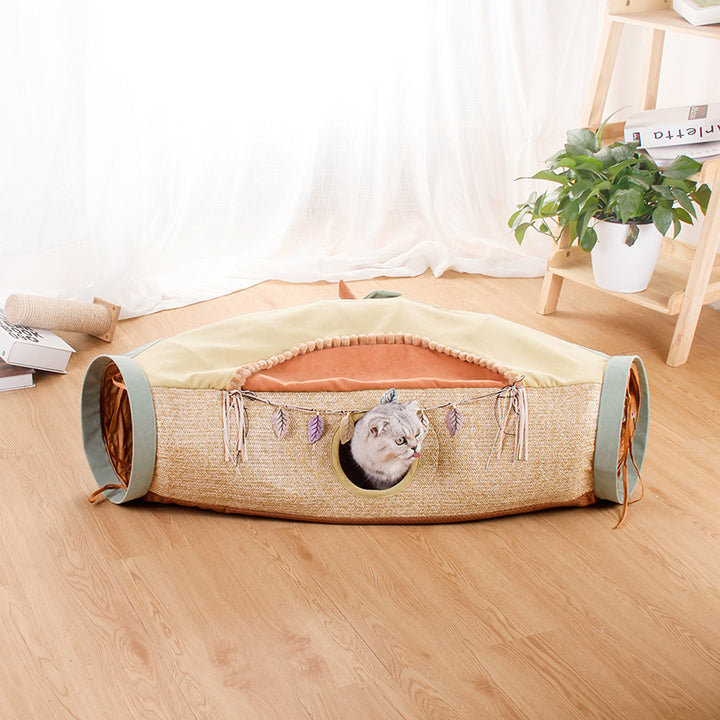 Net Red Rolling Tunnel Plush Drilling Pet Toy